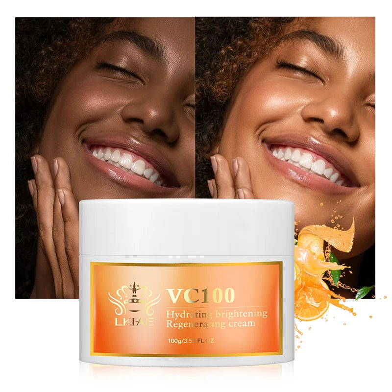 LKIAE Black Women Orange Skin Care Max Moisturizing Spot Lightening Vitamin C and a Glowing Whitening Cream for the Face