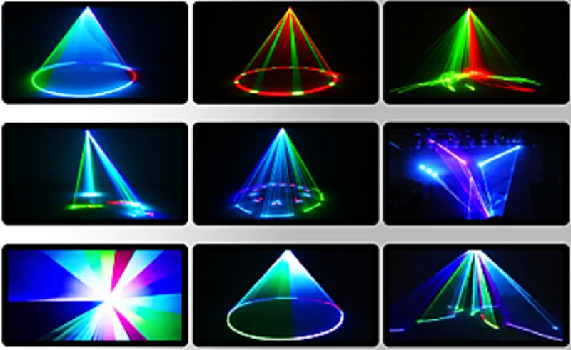 8W RGB Laser Light Professional Stage Moving Head Lasers  System With DMX and ILDA for Wedding Ceremony Night Club