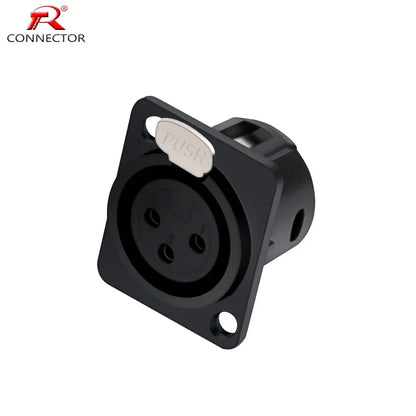 1pc 3pin XLR female socket connector, for Microphone/MIC, Panel Mount, Metal Shell +Copper Contact