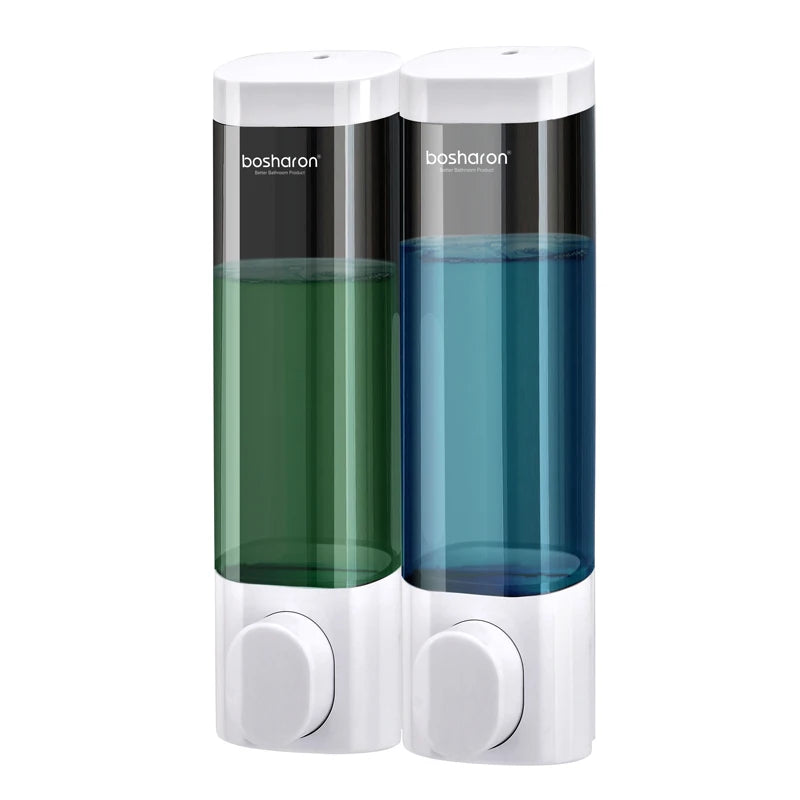 Magic Suction Cup 300ml*2 Bathroom Wall Mount Double Liquid Soap Dispensers Hand Press Toilet Equipment Hand Sanitizer Dispenser