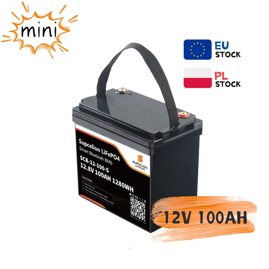 12V 100Ah LiFePO4 Battery, Small Size with Bluetooth, 4000+ Cycles Lithium Ion Battery Pack for Solar/RV/Marine Backup by PDG ibma