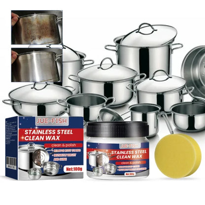 Jue-Fish Stainless Steel Cream Kitchen Utensils Pots And Pans Cooktops Heavy Oil Rust Removal  Cleaning