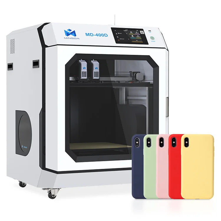 MD-400D+ High Speed 300mm/s EU Warehouse 24 Hours Fast Delivery Cheap Shipping Cost Idex Tpu 3d Printer for Phone case