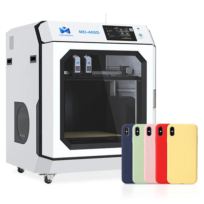 MD-400D+ High Speed 300mm/s EU Warehouse 24 Hours Fast Delivery Cheap Shipping Cost Idex Tpu 3d Printer for Phone case
