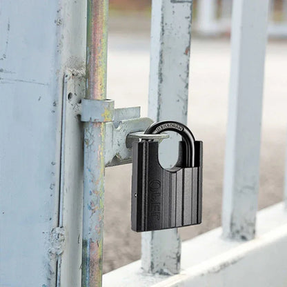 OPEL Heavy Duty Hardened Iron Anti-Theft Waterproof Padlock A3 Steel Shackle Key Operated Black Color for Outdoor/Indoor Use
