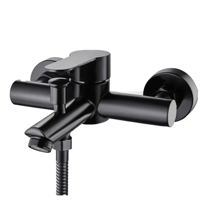 Hotel Contemporary Matte Black Stainless Steel 304 Dual Outlet Water Bathroom Wall Mounted Shower Bathtub Mixer Faucet Tap