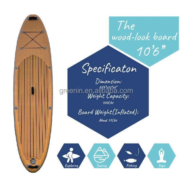 Inflatable Stand-Up Paddle Board SUP with Pump Rescue Lifesaving Starboard for Surfing