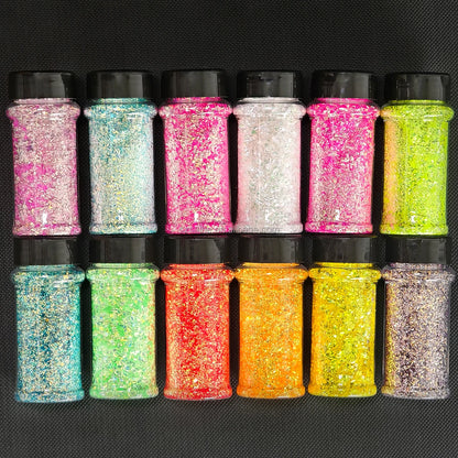 US Warehouses High Flash Spring Chunky Glitter 24 Color Bottle Set for Diy Makeup Manicure Handcrafted Cups Gift-making and More