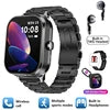 D8 Pro Unisex Smart Watch with TWS Earphones Square Design IP67 Waterproof Sports Fitness Health Monitor for iPhone & Android