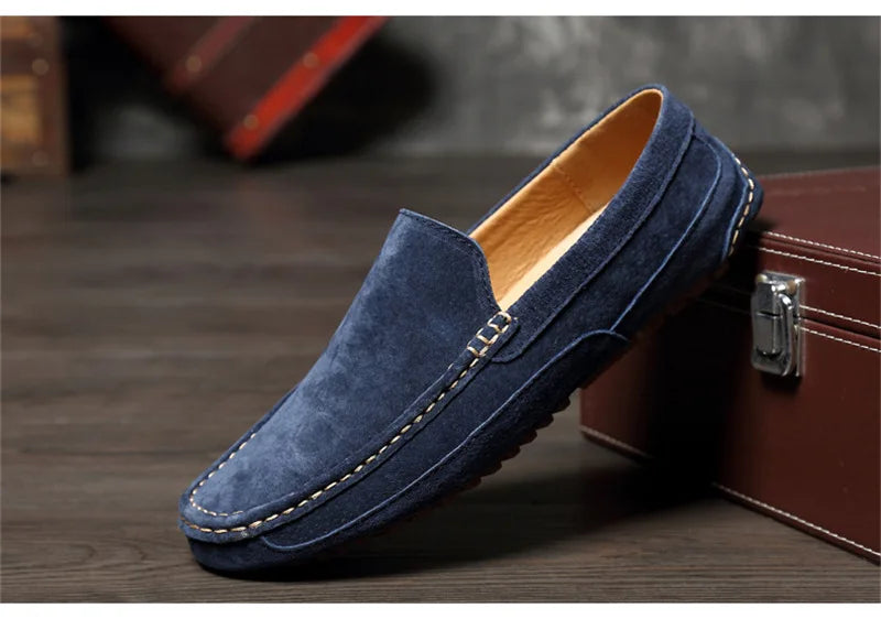 Suede Leather Man Loafers Luxury 2021 Casual Shoes For Men Boat Shoes Handmade Men Slipon Driving Shoes Male Moccasins Zapatos99