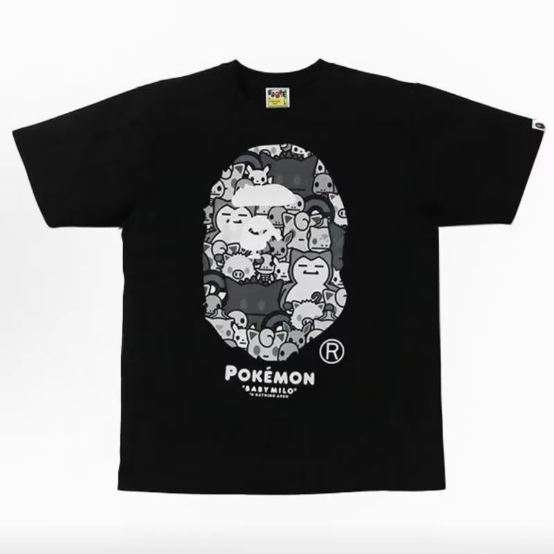 2026 New Japanese Cross-Border Fashion Brand Ape Head Heavy Cotton Short Sleeve Cartoon Shark Camouflage Loose T-Shirt