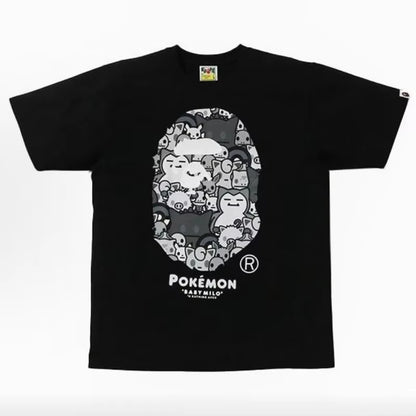 2026 New Japanese Cross-Border Fashion Brand Ape Head Heavy Cotton Short Sleeve Cartoon Shark Camouflage Loose T-Shirt