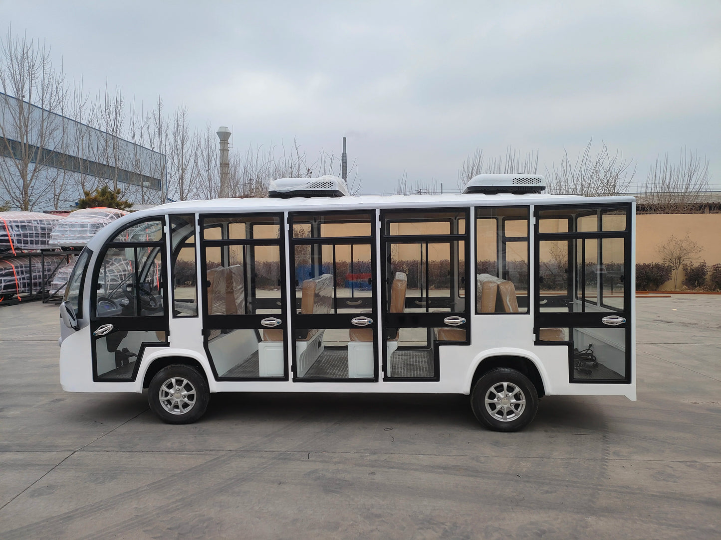 Hot Sale FNE 14-Seater White Open Top Electric Convertible Sightseeing Classic Car 72V 5KW Motor 28-35km/h