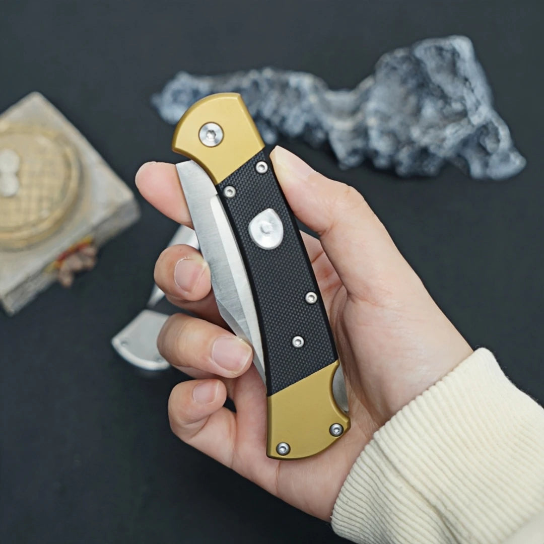 Stainless Steel Wood Outdoor Mini Folding Knife DIY OEM Multi-function Portable Pocket Camping Self-defense Fruit