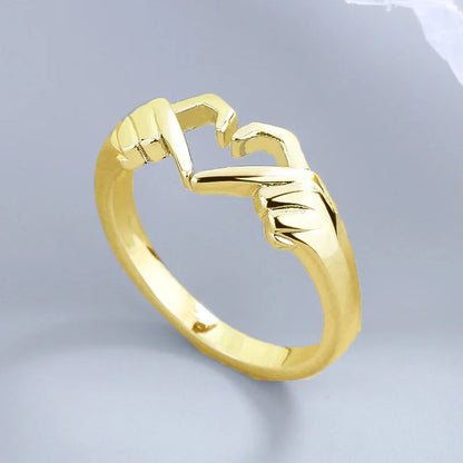 Q355 Heart Shape Stainless Steel Ring Modern Unisex Fashion Jewelry Gift Plain Design For Couple Or Self