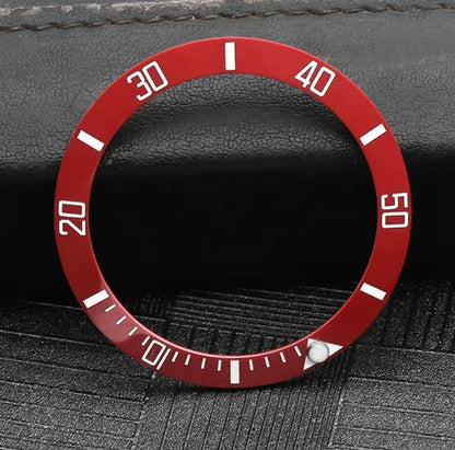 Red Ceramic Bezel for Water Ghost Series Watch Ceramic Bezel Water Ghost Bezel OD 38mm ID 30.7mm