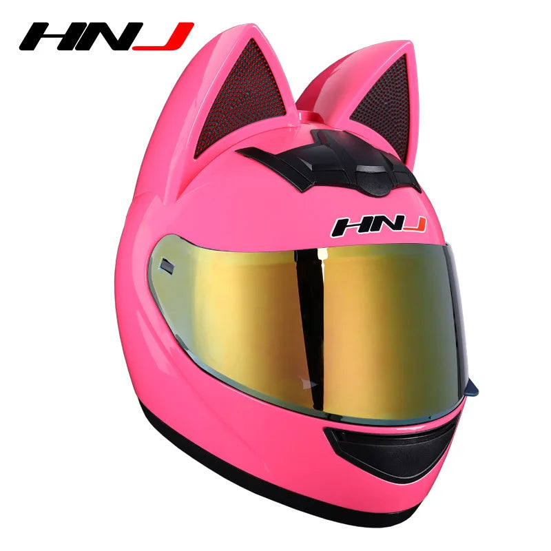 Fashionable Motorefit Motorcycle Car Ear Helmet Women Moto Full Face Motorbike Helmet Motocross Catwoman Helmet with Cat Ear