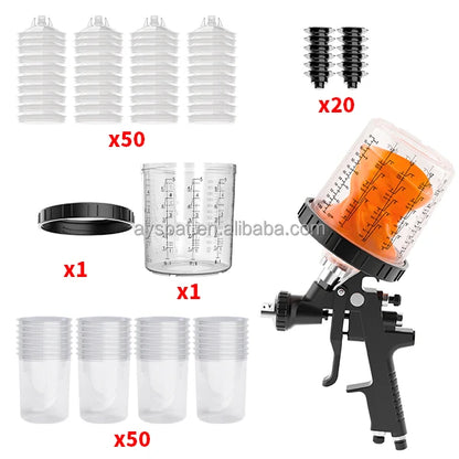 650ML Plastic Disposable Paint Spray Cups with 125mic Filter