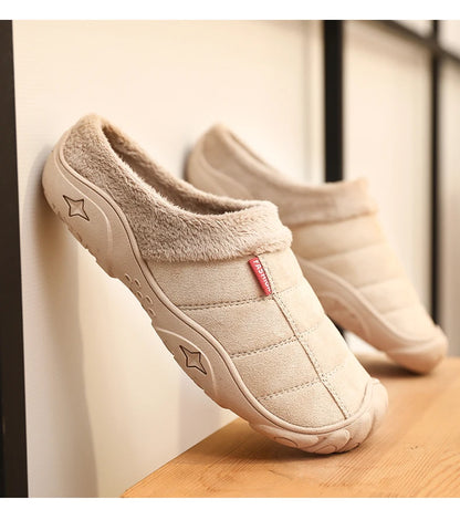 New Men Slippers Winter Bottom Soft Home Shoe Cotton Thick Slippers Indoor Slip-On Slides Comfortable Shoe Slippers Plus Size
