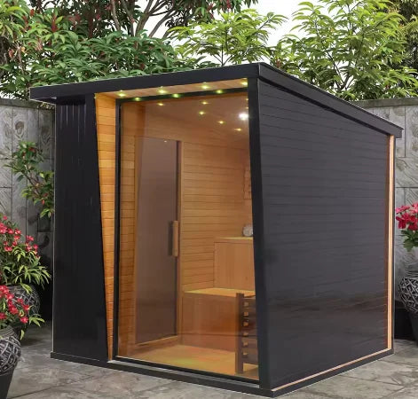 US STOCK Best-selling Outdoor Sauna Canadian Cedar Wood Dry Steam Room Traditional Finland Sauna 4-6 Person