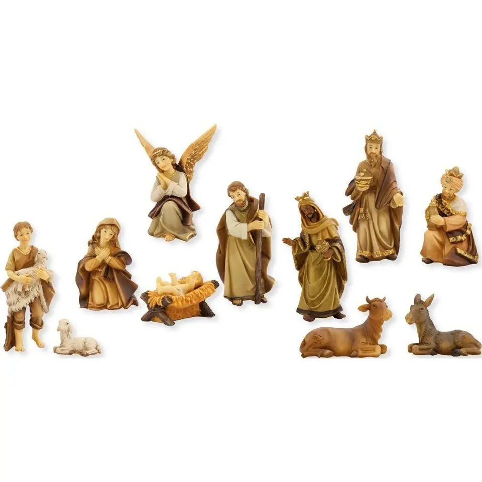 Markus Krippenfigur Nativity Figurine Hand-Painted Polyresin Gebeizt
