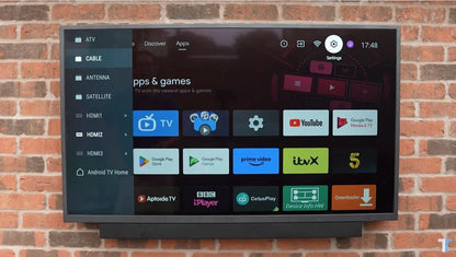 43'' Partial Sun Outdoor TV Waterproof 4K Television, IP55 1000NITS High Brightness Supports Wi-Fi & Wireless Connection