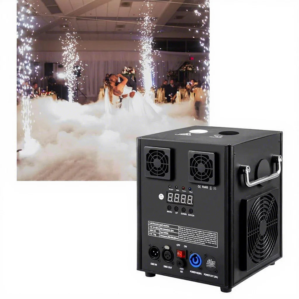 600W Wireless Remote Controlled DMX512 Cold Spark Effect Machine Electronic Dry Ice Fireworks Sparkler for Weddings and Events