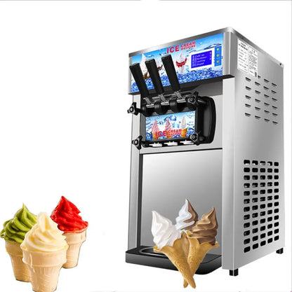 Commercial Automatic Table Top Ice Cream Machine 3 Flavors Soft Ice Cream for Sale Made with Fresh Milk
