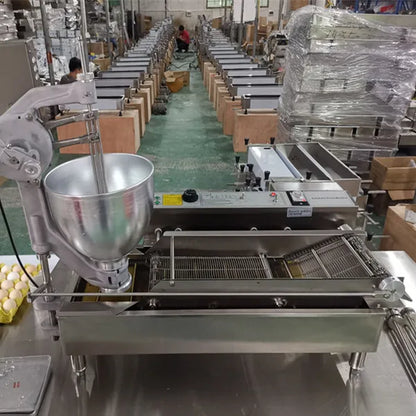 Fully Automatic Electric Donut Frying Machine Conveyor Belt High Productivity 304 Stainless Steel Commercial Bakery Flour Mill