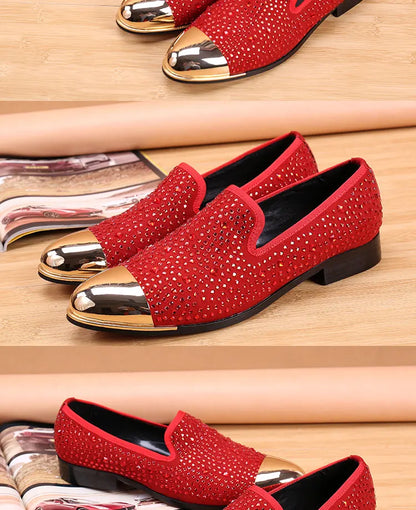 Autumn Metal Soup diamond COW LEATHER Luxurious Commercial affairs Customized Personality Party Socialize Shoes