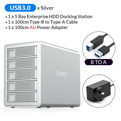 ORICO 35 Series 5 Bay HDD Docking Station With Dual Chip 150W Built-in Power Hard Drive Case for Altcoins Mining