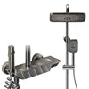 Multifunctional Rain Shower Set Single Handle Thermostatic Brushed Ceramic Wall Mount Soft Spray Bathroom Shower Faucets