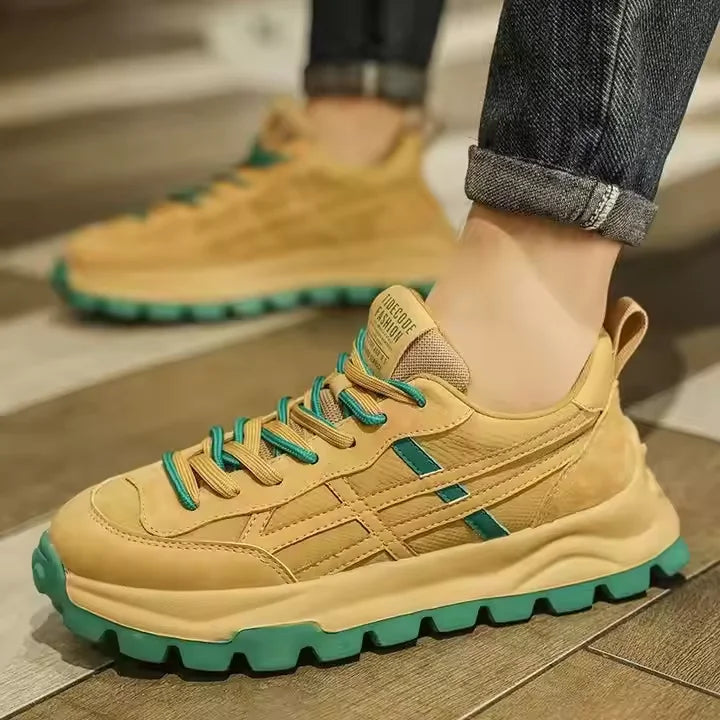 Men's Retro High-End Sports Casual Shoes Breathable Ins Dad Trendy Height Increasing Youth Thick-Soled Comfortable Spring