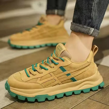 Men's Retro High-End Sports Casual Shoes Breathable Ins Dad Trendy Height Increasing Youth Thick-Soled Comfortable Spring