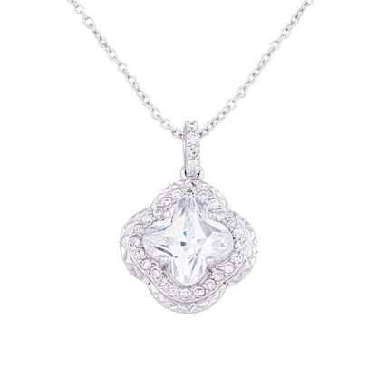 TD Collette Z Sterling Silver Fine Pendant Necklace with Cubic Zirconia Petal Design