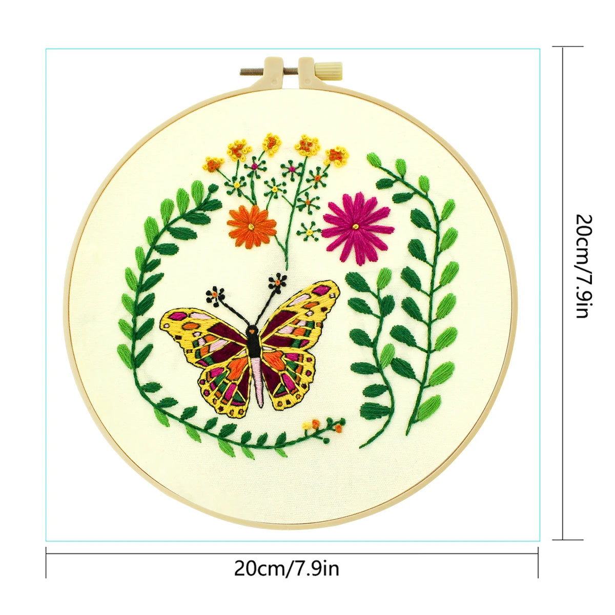 Factory DIY Flowers and Butterflies Practice Embroidery Set for Beginners Semi finished Handmade Cross stitch Decoration Crafts