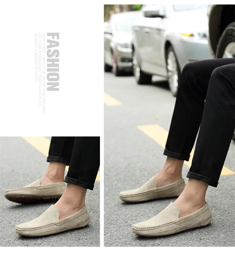 Suede Leather Man Loafers Luxury 2021 Casual Shoes For Men Boat Shoes Handmade Men Slipon Driving Shoes Male Moccasins Zapatos99