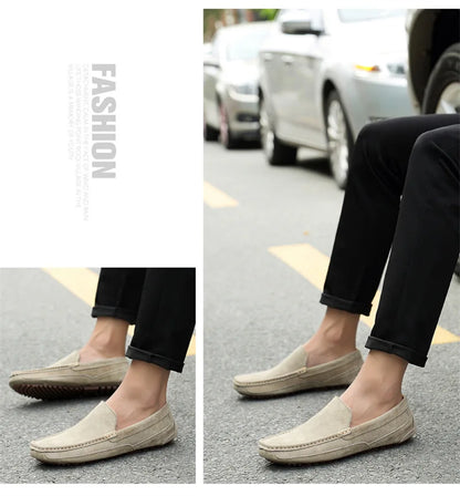 Suede Leather Man Loafers Luxury 2021 Casual Shoes For Men Boat Shoes Handmade Men Slipon Driving Shoes Male Moccasins Zapatos99