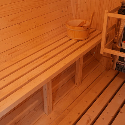 2-in-1 Outdoor Barrel Sauna Combo: 4-Person Home Sauna Kit with Built-in Steam Generator for Relaxing Spa Experience