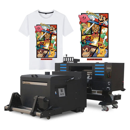 DTF Printer 42cm Width 2 I3200 XP600 Heads Transfer PET Film T-shirt Printer Machine with Automatic Powder Shaking