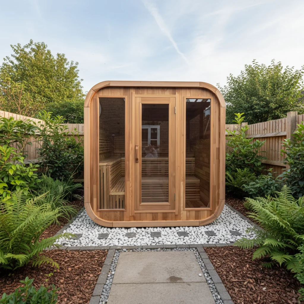 HELIUS Popular Outdoor Dry Sauna 4 Person Traditional Sauna Cedar Large Sauna Steam Sauna Outdoor with Heater
