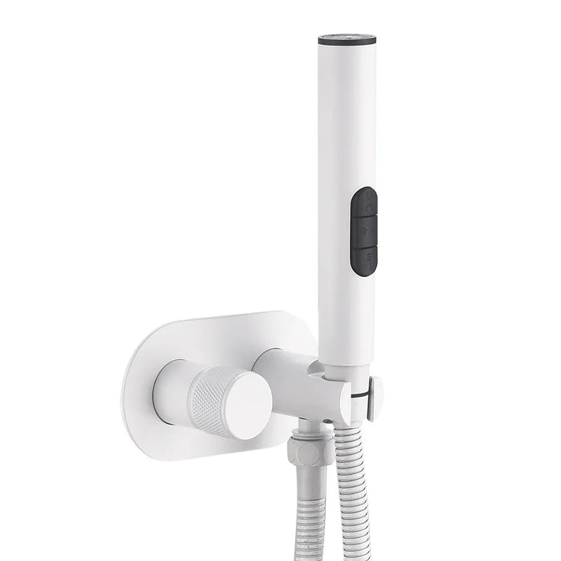 Brushed Gold Uncoated Brass Handheld Bidet Sprayer Set  Wall Mount Toilet Washer with Adapter Bathroom Use
