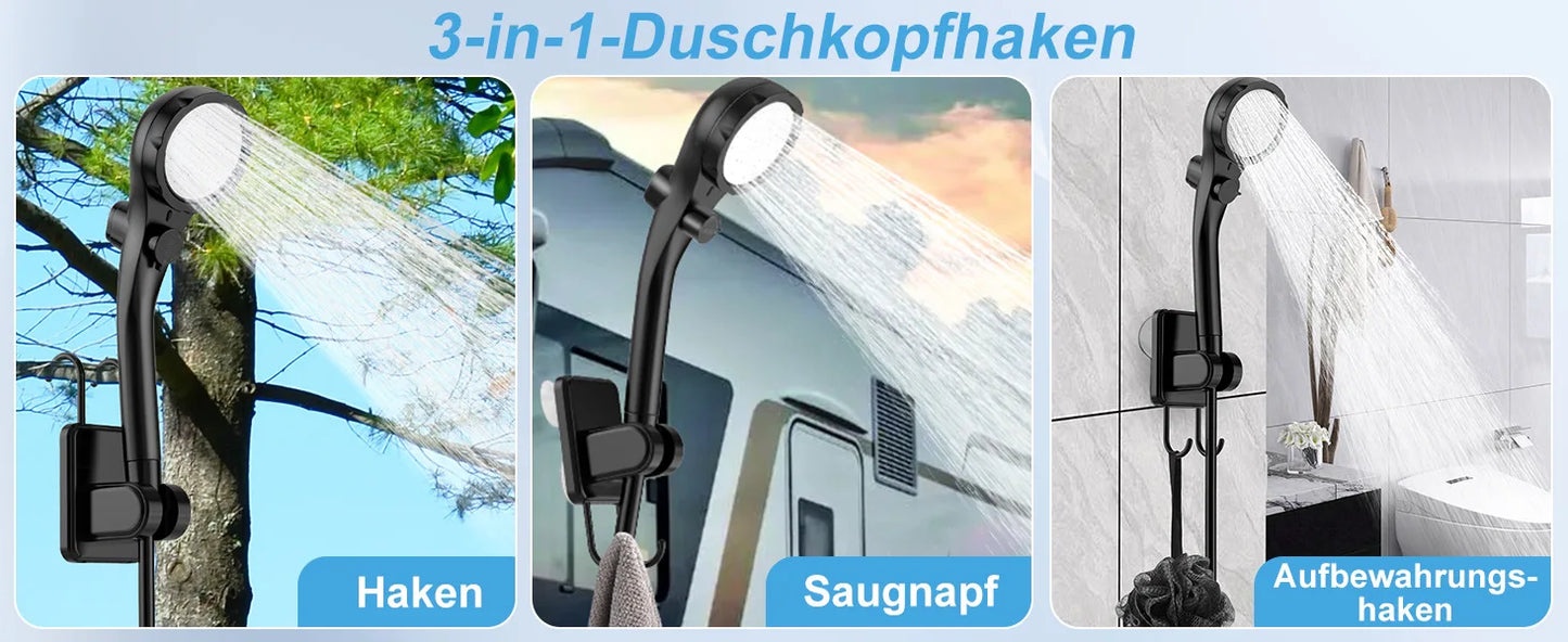 Portable Shower for Camping, 8000mAh Rechargeable Camping Shower with Intelligent LED Display, 4 Spray Modes
