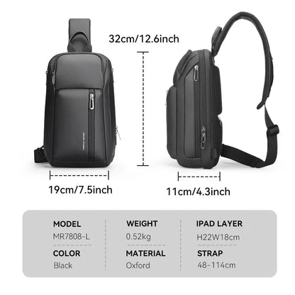 Mark Ryden Hot Multifunctional Chest Bag Men's Crossbody Bag Large Capacity Running Cycling Small Backpacks L_MR7808-B