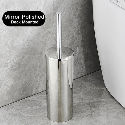 Bathroom Black Gold 304 Stainless Steel Toilet Brush Set Toilet Bowl Cleaner Brush and Holder Cleaning Tool Standing