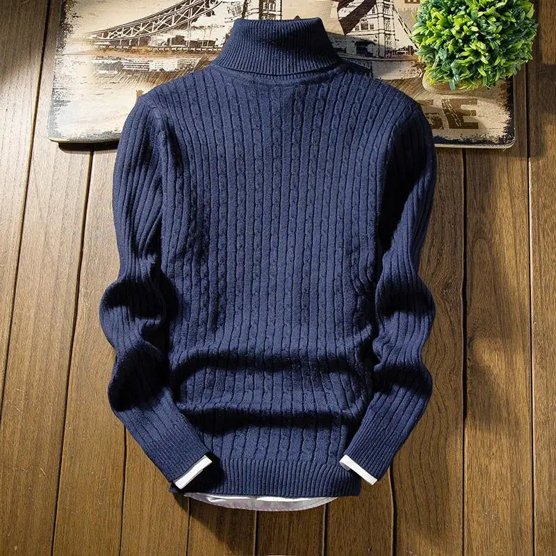 2023 Winter High Neck Thick Warm Sweater Men Turtleneck Brand Mens Sweaters Slim Fit Pullover Men Knitwear Male Double Collar3Xl