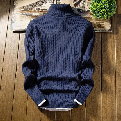 2023 Winter High Neck Thick Warm Sweater Men Turtleneck Brand Mens Sweaters Slim Fit Pullover Men Knitwear Male Double Collar3Xl