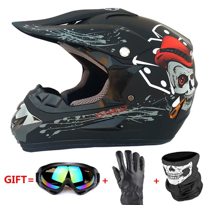 Professional Racing Casco Moto Off Road Helmet ATV Dirt Bike Downhill MTB DH Capacete Motocross Helmet With Mask Gloves Glasses