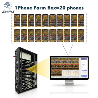 Professional P30 Phone Farm Box 4U Rackmount Server Chassis Metal ATX Power Supply 20/30 Ports USB 2.0 Hub App Testing with Fan