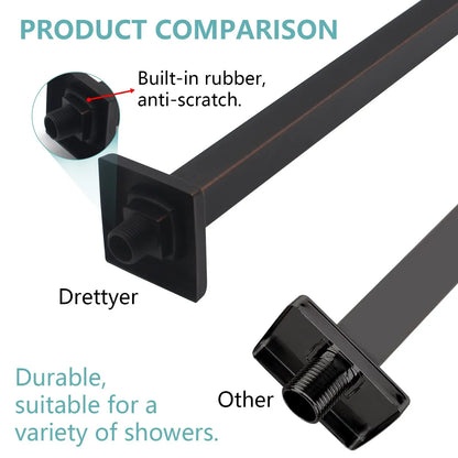 2026 Wall Mount 24 Inch Brass Square Shower Arm Thermostatic Faucets Soft Spray Brushed Surface Ceramic Valve Fixed Rain Shower